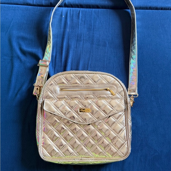 PurseN Quilted Metallic Crossbody - Silver - Picture 9 of 15